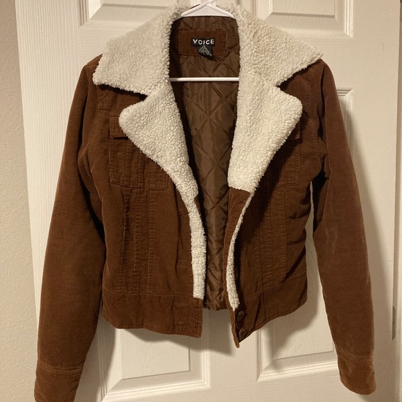 Voice Jackets & Blazers - 90's Vintage Corduroy Brown Bomber Jacket